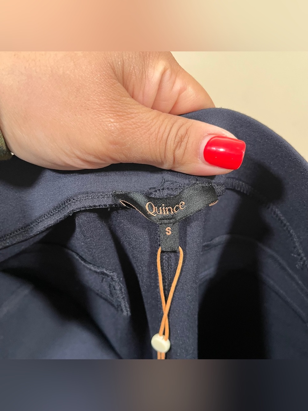 NWT Quince Slim Cropped Twill Navy small petite Ultra Stretch Ponte Straight Leg - Picture 7 of 10
